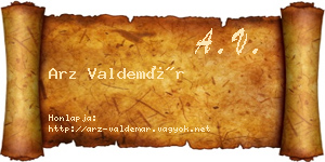 Arz Valdemár névjegykártya